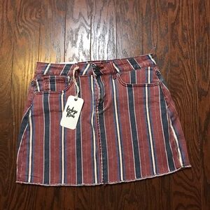 Indigo rein Vertical striped mini skirt